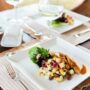 close up of food on plate at restaurant