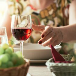 Woman having lunch at the restaurant