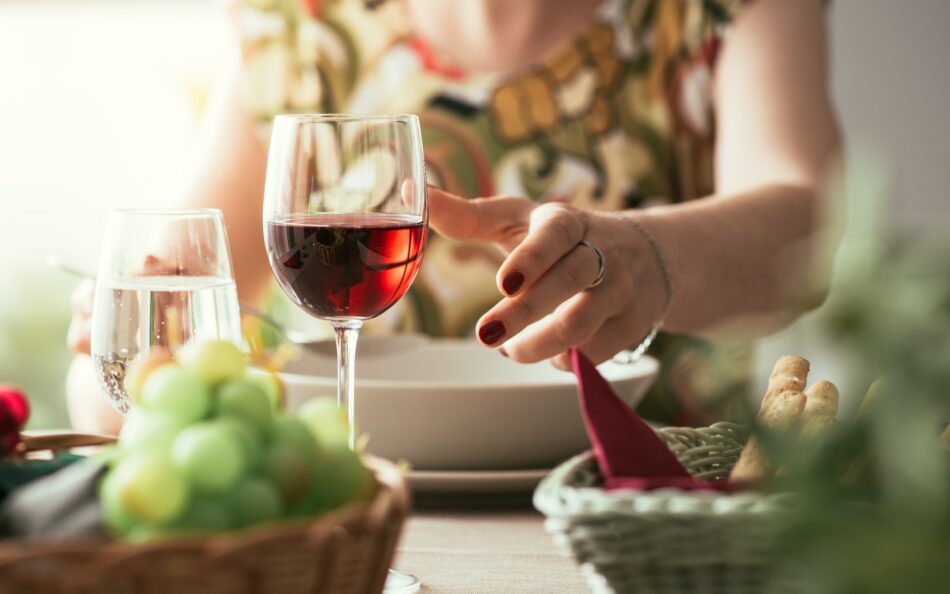 Woman having lunch at the restaurant